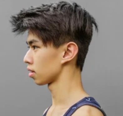 asian young hot hair short black man